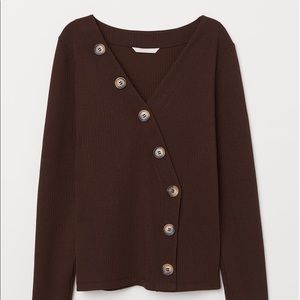 Brown ribbed casual shirt